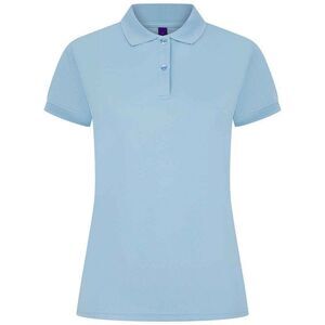 Henbury Womens/Ladies Pique Polo Shirt / Light Blue